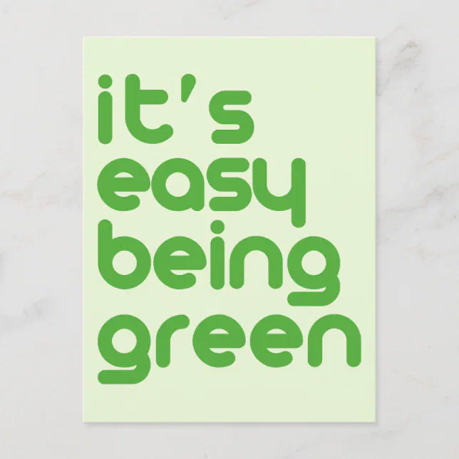 It's easy being green postcard | Zazzle