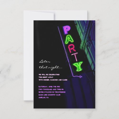 IT'S ELECTRIC!  NEON SIGN Sweet Sixteen Reply Card