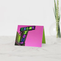 IT'S ELECTRIC! NEON SIGN Thank You Card