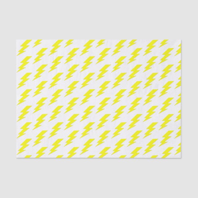 Its Electric | Yellow Lightning Bolt Tissue Paper (Front)