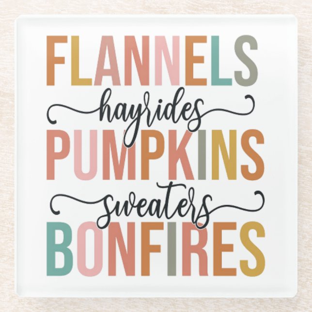 It's Fall Again Glass Coaster (Front)