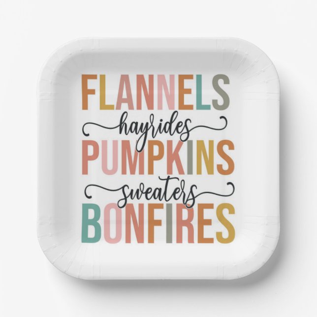 It's Fall Again Paper Plates (Front)
