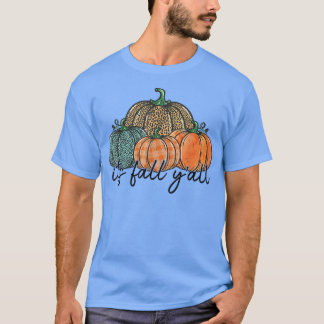 Its Fall Autumn Pumpkin Leopard Thanksgiving T-Shirt
