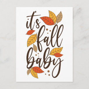 It's Fall Baby Postcard