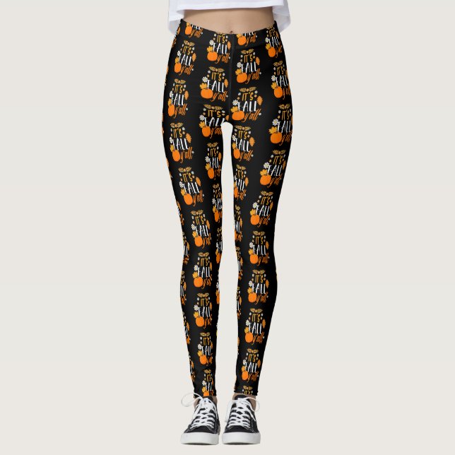 It's Fall Y' All Autumn Thanksgiving Holiday Leggings (Front)