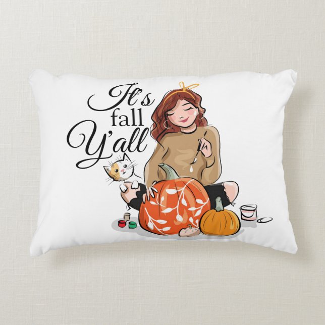 It's Fall Y'all Accent Pillow (Front)