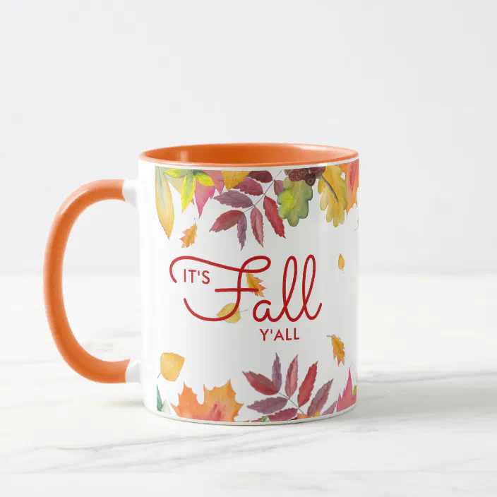 Autumn Fall Leaves All Over Coffee Mug 