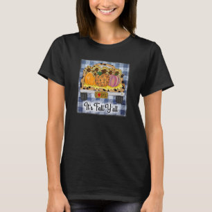 It's Fall Y'all Autumn Pumpkin Truck Leopard Thank T-Shirt