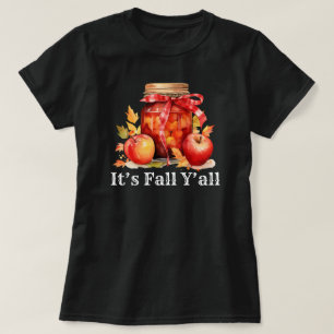 It's Fall Y'all   Autumn Season   Pumpkin Black T-Shirt