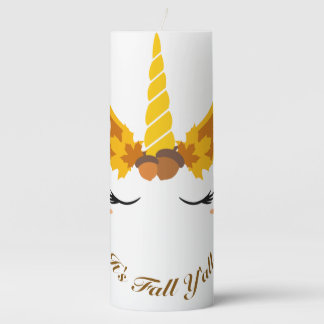 It's Fall Y'all Autumn Unicorn Tall Pillar Candle