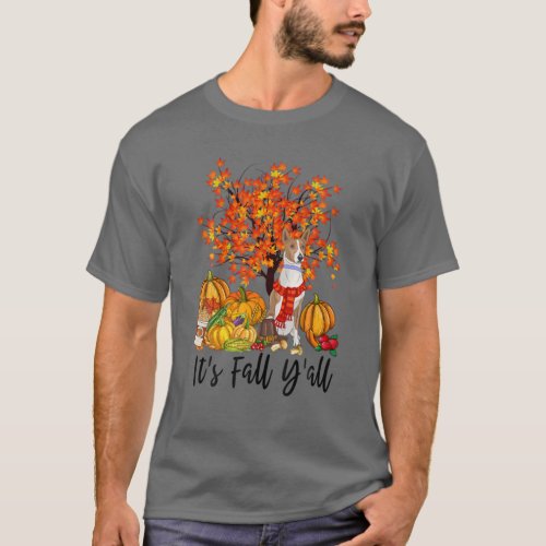 Its Fall Yall Basenji Pumpkin Fall Autumn Thanks T_Shirt