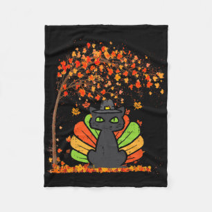 It's Fall Y'all Cat Leaf Fall Tree Hello Autumn Th Fleece Blanket
