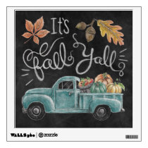 It's Fall Y'all - Chalkboard Truck Wall Decal