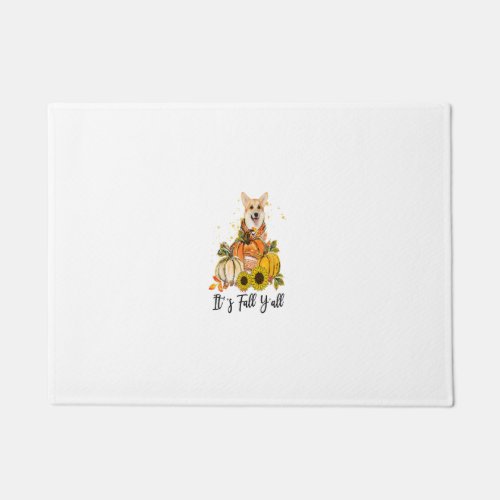 Its Fall Yall Corgi Pumpkin Thanksgiving Doormat