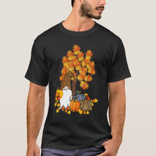 Its Fall Yall Cute Gnomes Pumpkin Autumn Tree Fa T_Shirt