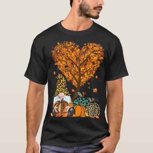 Its Fall Yall Cute Gnomes Pumpkin Autumn Tree Fall T_Shirt
