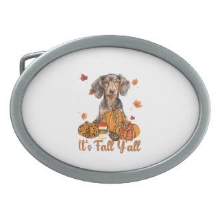 Its Fall Y'all Dachshund Dog Fall Scarf Autumn Pum Belt Buckle