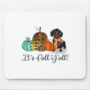 It's Fall Y'all Dachshund Pumpkin Dog Halloween Co Mouse Pad