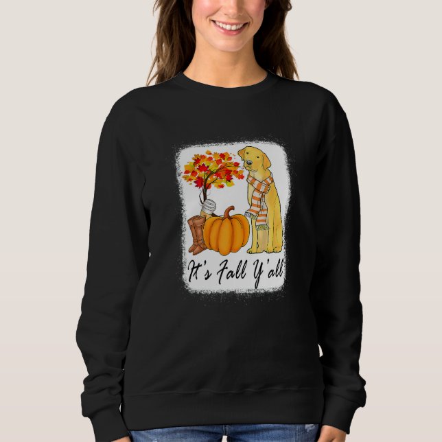 Its Fall Yall Fall Tees For Women Labrador Yellow  (Front)