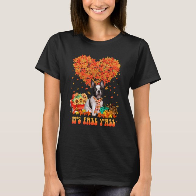 It's Fall Y'all French Bulldog Dog Pumpkin Autumn  T-Shirt (Front)