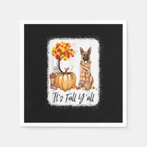 Its Fall Yall German Shepherd Dog Halloween Than Napkins