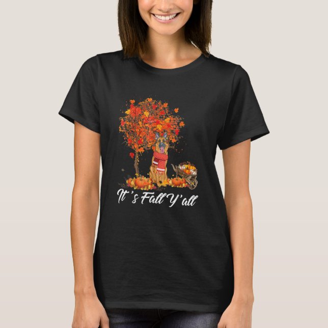 Its Fall Yall German Shepherd Puppy 2 T-Shirt (Front)