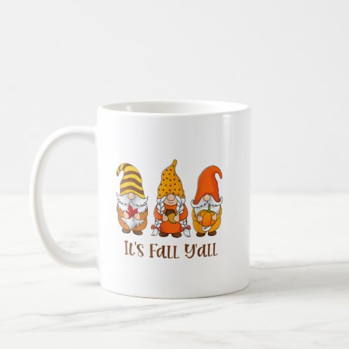 Its Fall Yall Gnome Pumpkin Autumn Thanksgiving Coffee Mug