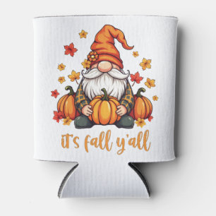 It's Fall Y'all Gnomes Pumpkin Autumn Thanksgiving Can Cooler