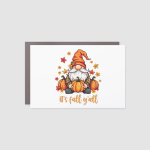 It's Fall Y'all Gnomes Pumpkin Autumn Thanksgiving Car Magnet