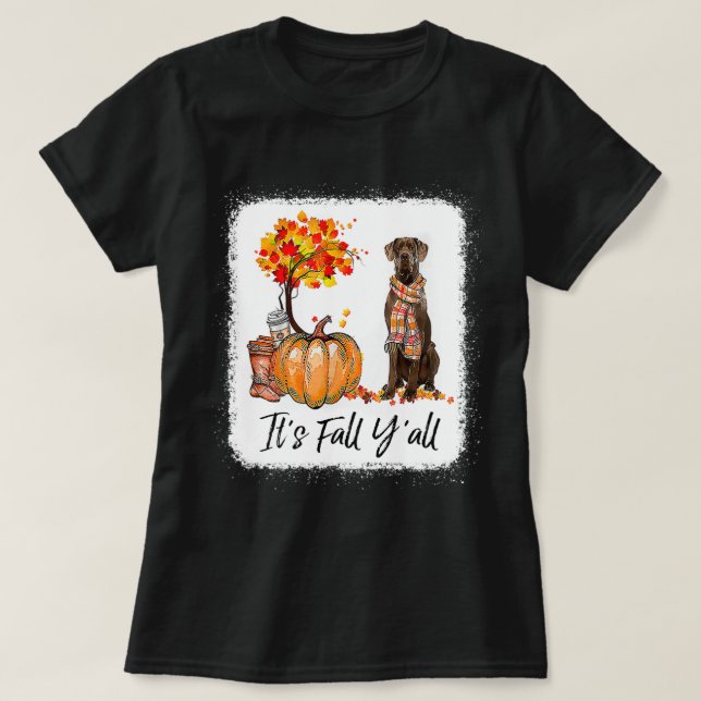 It'S Fall Y'All Great Dane Dog Lovers Thanksgiving T-Shirt (Design Front)