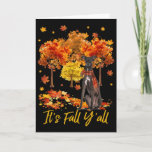 It&#39;s Fall Y&#39;all Greyhound Dog Tree Pumpkin Fall Au Card