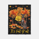It&#39;s Fall Y&#39;all Greyhound Dog Tree Pumpkin Fall Au Fleece Blanket