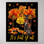 It&#39;s Fall Y&#39;all Greyhound Dog Tree Pumpkin Fall Au Poster