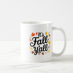 It's Fall Yall Halloween Bats Pumpkin Fall Hallowe Coffee Mug