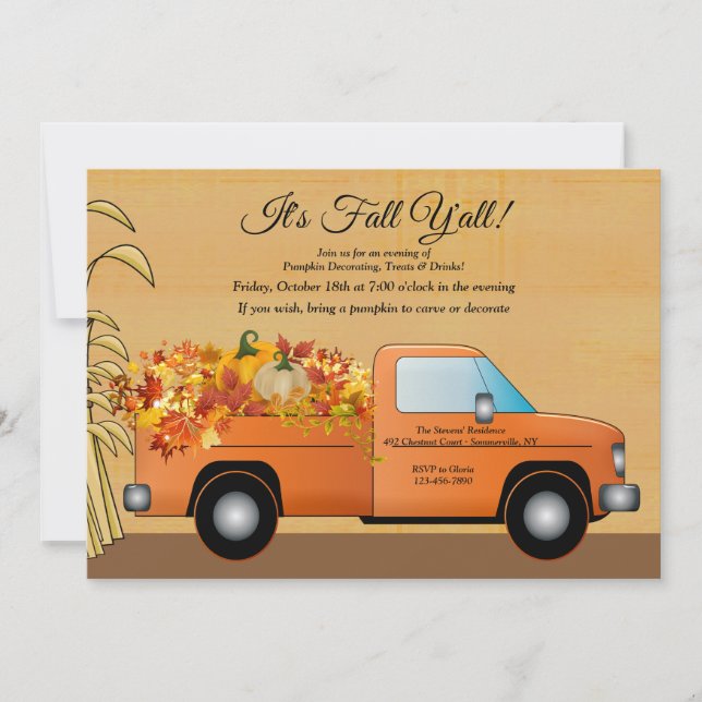 It's Fall Y'all Harvest Invitation (Front)