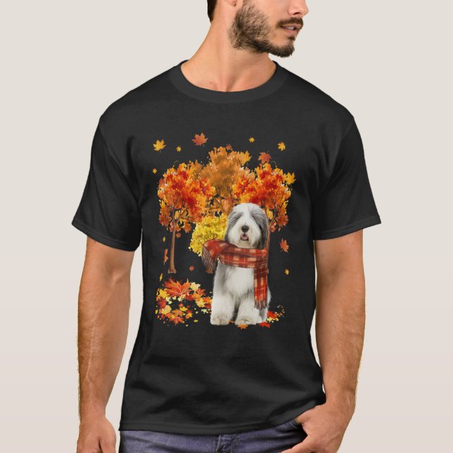 It's Fall Y'all Old English Sheepdog Autumn Tree F T-Shirt (Front)