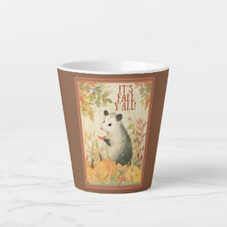 It's Fall Y'all Opossum Style Latte Mug
