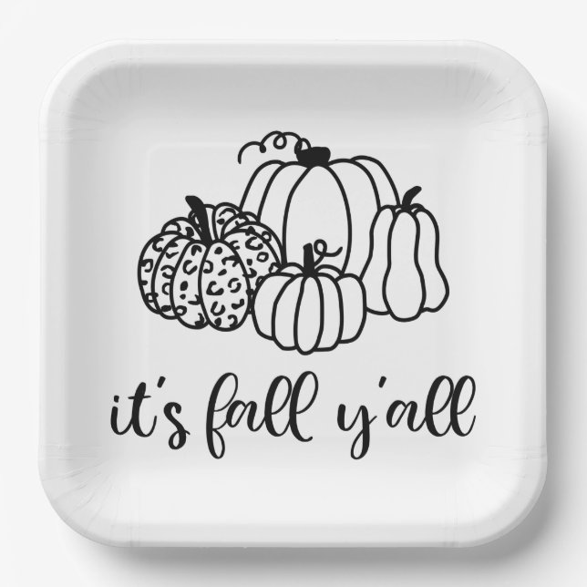 It's Fall Y'all Paper Plates (Front)