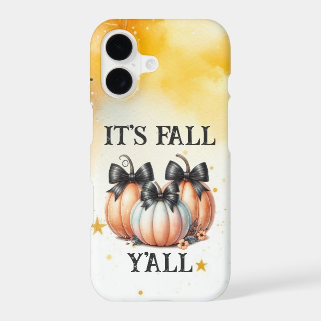 It's Fall Y'all: Pastel Pumpkins Iphone Case (Back)