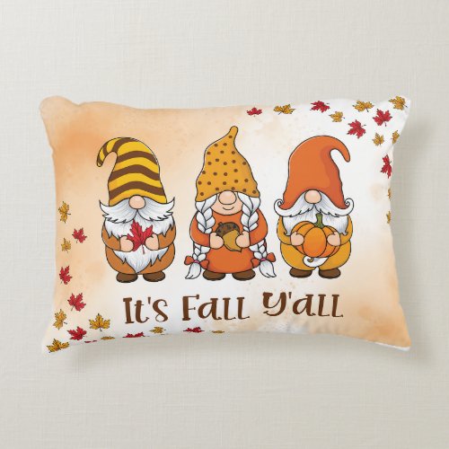 ITS FALL YALL PILLOW W COOL GNOMES