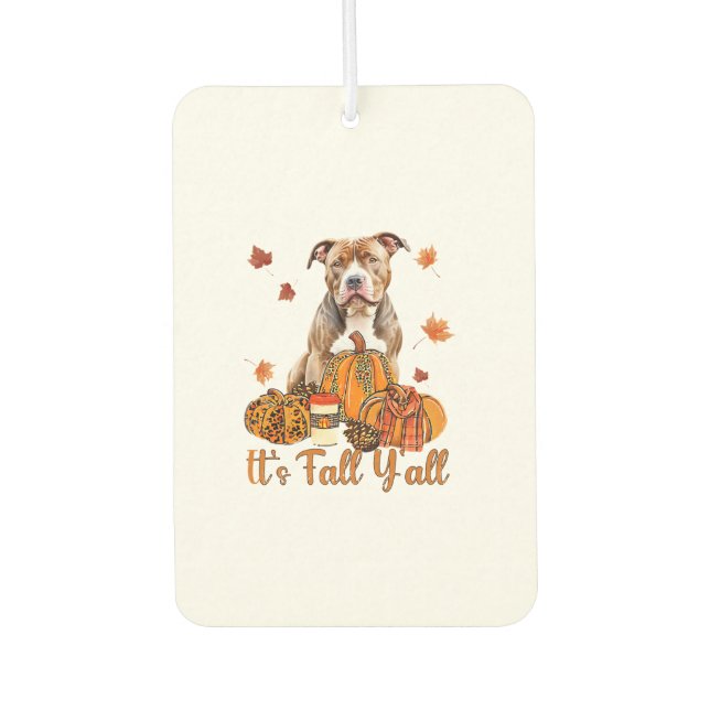 It's Fall Y'all Pitbull Dog Fall Scarf Autumn Pump Air Freshener (Front)