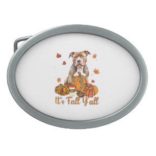 It's Fall Y'all Pitbull Dog Fall Scarf Autumn Pump Belt Buckle