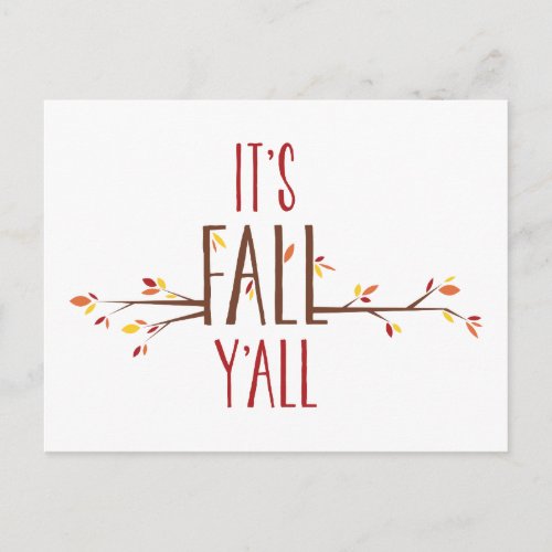 Its Fall Yall Postcard