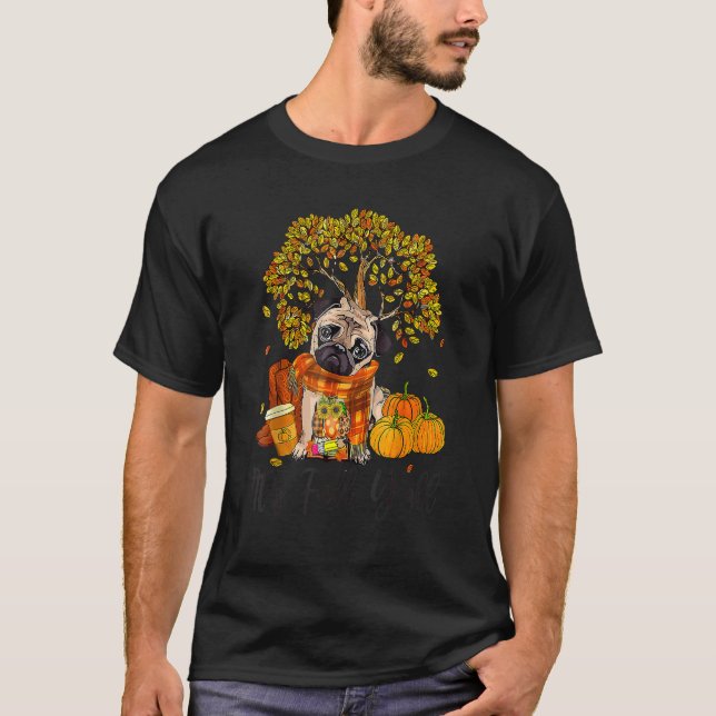 It's Fall Y'all Pug Dog Pumpkin Autumn Thanksgivin T-Shirt (Front)