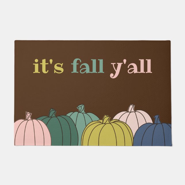 It's Fall Y'all Pumpkin Doormat (Front)