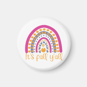 It's fall y'all pumpkin rainbow magnet
