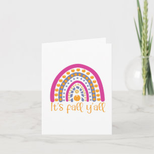 It's fall y'all pumpkin rainbow note card
