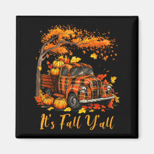 It's Fall Y'all Pumpkin Truck Autumn Tree Hello Fa Magnet