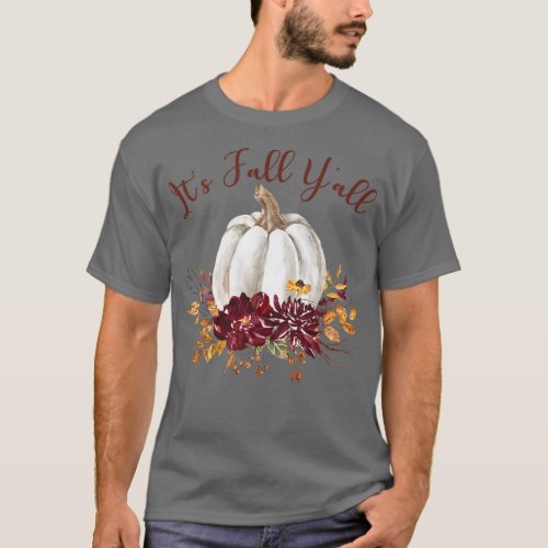 Its Fall Yall Pumpkins floral graphic Autumn Women T_Shirt