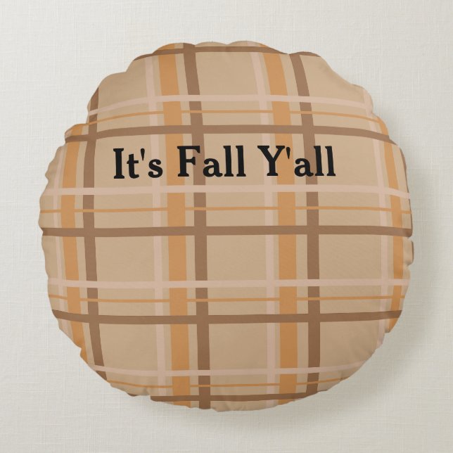 It's Fall Y'all Round Pillow (Front)